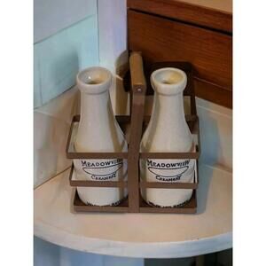 Meadowview Creamery, Wash & Return, Vtg Bottle Carrier Farmhouse 1qt Vintage 2